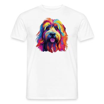 Wasserfarben Farbenfroher Bearded Collie - Männer T-Shirt - Weiß - Vorne - AI Model Male 178 dark (178cm)