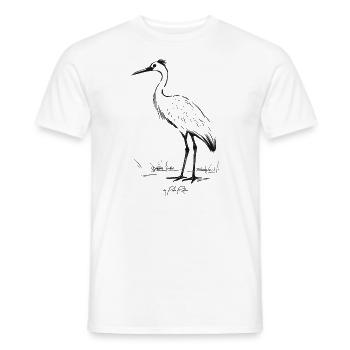 Grand oiseau sur échasses comme une grue - T-shirt homme - blanc - Devant - AI Model Male 178 dark (178cm)