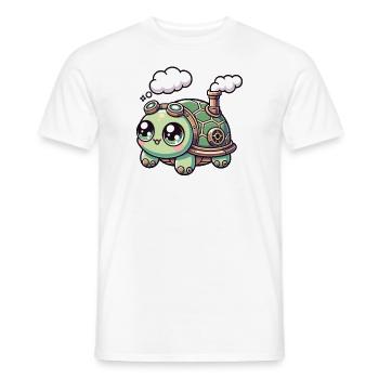 Kawaii Steampunk Turtle Fantasy Turtle - Men's T-Shirt - white - Front - AI Model Male 178 dark (178cm)