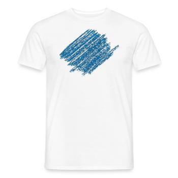 Patch Stain - Hachures de crayon de couleur - T-shirt homme - blanc - Devant - AI Model Male 178 dark (178cm)