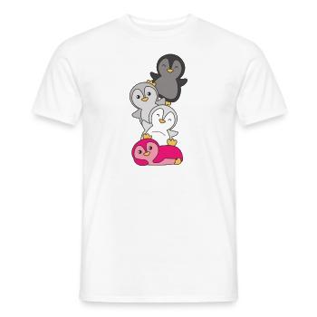 Gynephilia Flag Pride LGBTQ süße Pinguin - Männer T-Shirt - Weiß - Vorne - AI Model Male 178 dark (178cm)