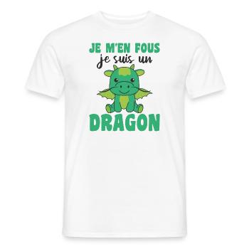 Je m'en fous je suis un dragon - süßer Drache - Männer T-Shirt - Weiß - Vorne - AI Model Male 178 dark (178cm)