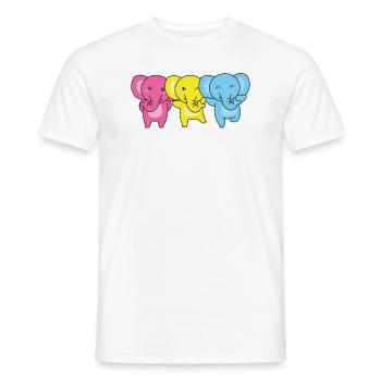 Pansexual Flag Pride LGBTQ Cute Elephant - Men's T-Shirt - white - Front - AI Model Male 178 dark (178cm)