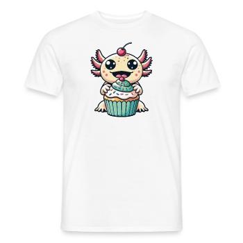 Muffin Anniversaire Cupcake Axolotl - T-shirt homme - blanc - Devant - AI Model Male 178 dark (178cm)