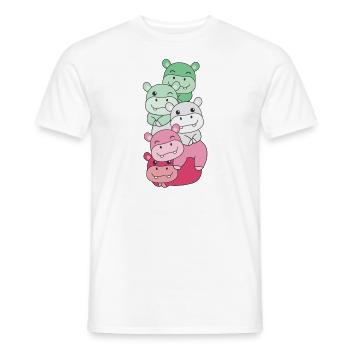abrosexuell Flag Pride LGBTQ süße Hippo - Männer T-Shirt - Weiß - Vorne - AI Model Male 178 dark (178cm)