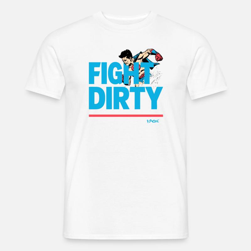 Superheld, kämpfe schmutzig - Männer T-Shirt - Weiß