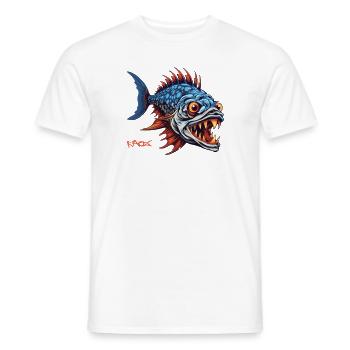 Jäger-Prädator-Fisch-Cartoon - Männer T-Shirt - Weiß - Vorne - AI Model Male 178 dark (178cm)