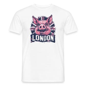 Britische Flagge London Schwein - Männer T-Shirt - Weiß - Vorne - AI Model Male 178 dark (178cm)