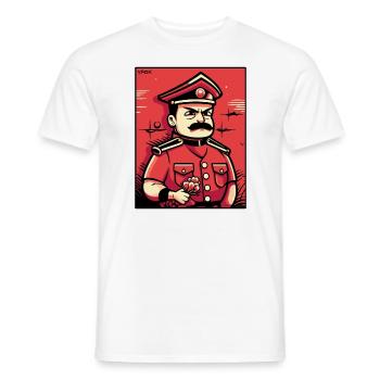 Hard mustache man with flowers for mom - Men's T-Shirt - white - Front - AI Model Male 178 dark (178cm)