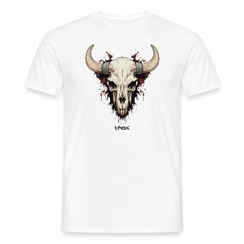 The skull of a cow bull - Men's T-Shirt - white - Front - AI Model Male 178 dark (178cm)