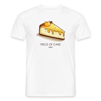 A slice of lemon cheesecake cake - Men's T-Shirt - white - Front - AI Model Male 178 dark (178cm)