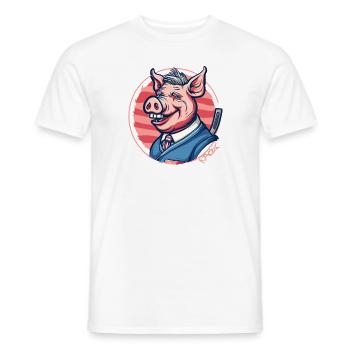 Patriotisches Präsidentschaft Kandidaten Schwein - Männer T-Shirt - Weiß - Vorne - AI Model Male 178 dark (178cm)