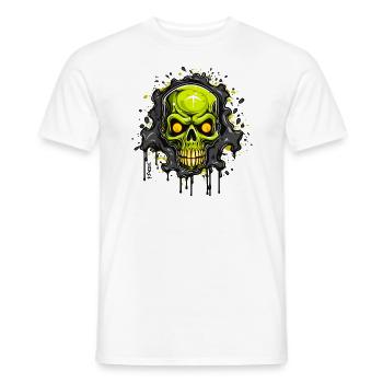 Encres vertes riantes dégoulinant de crâne - T-shirt homme - blanc - Devant - AI Model Male 178 dark (178cm)