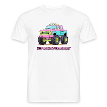 Keep on Monster Truckin', Candy Monster Truck - Men's T-Shirt - white - Front - AI Model Male 178 dark (178cm)