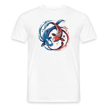 Le yin et le yang du poisson-chat - T-shirt homme - blanc - Devant - AI Model Male 178 dark (178cm)