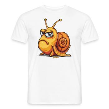 Lustige schlechte Laune: Cartoon Schnecke - Männer T-Shirt - Weiß - Vorne - AI Model Male 178 dark (178cm)