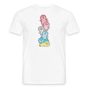 Genderflux Flag Pride LGBTQ süße Pinguin - Männer T-Shirt - Weiß - Vorne - AI Model Male 178 dark (178cm)