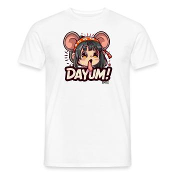 Damner! Une fille de souris anime cool est étonnée - T-shirt homme - blanc - Devant - AI Model Male 178 dark (178cm)