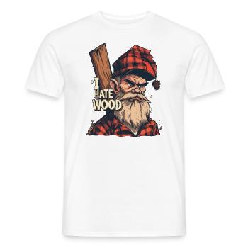 Je déteste le bois : bûcheron en colère sans hache - T-shirt homme - blanc - Devant - AI Model Male 178 dark (178cm)