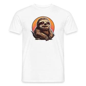 Paresseux drôle à la recherche cool - T-shirt homme - blanc - Devant - AI Model Male 178 dark (178cm)