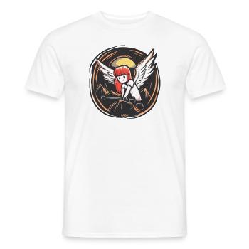 Ange mignon amusé par une arme stupide - T-shirt homme - blanc - Devant - AI Model Male 178 dark (178cm)
