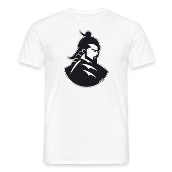 A samurai in the shadows - Men's T-Shirt - white - Front - AI Model Male 178 dark (178cm)