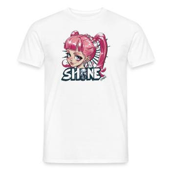 Lustig cooles Anime-Mädchen mit Schädel, Strahle - Männer T-Shirt - Weiß - Vorne - AI Model Male 178 dark (178cm)