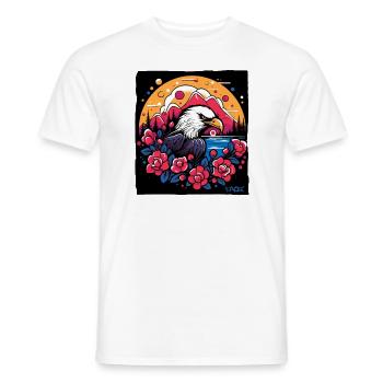 Blumen und Adler - Männer T-Shirt - Weiß - Vorne - AI Model Male 178 dark (178cm)