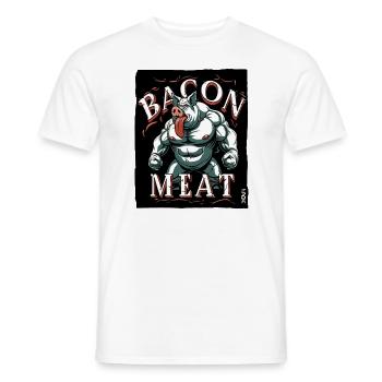 Viande de bacon Musculation de porc forte - T-shirt homme - blanc - Devant - AI Model Male 178 dark (178cm)