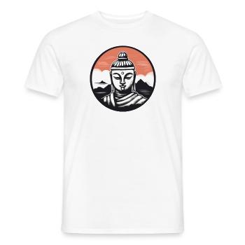 Der Buddha-Mönch - Männer T-Shirt - Weiß - Vorne - AI Model Male 178 dark (178cm)