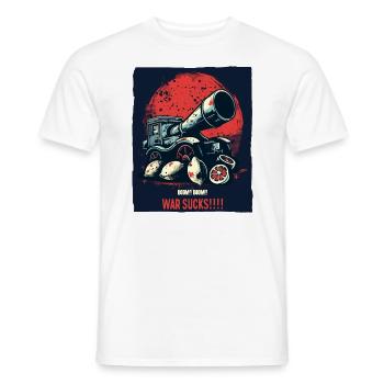Big bang with lemons, war is crap - Men's T-Shirt - white - Front - AI Model Male 178 dark (178cm)