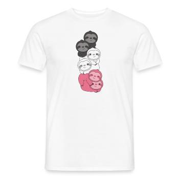 Drapeau Fémarique Fierté LGBTQ Mignon Paresseux - T-shirt homme - blanc - Devant - AI Model Male 178 dark (178cm)