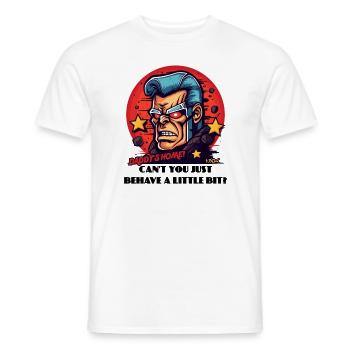 Papa est à la maison, comportez-vous bien ! - T-shirt homme - blanc - Devant - AI Model Male 178 dark (178cm)