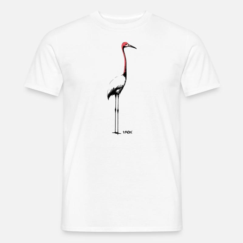 Eleganter Kranich oder Storch - Männer T-Shirt - Weiß