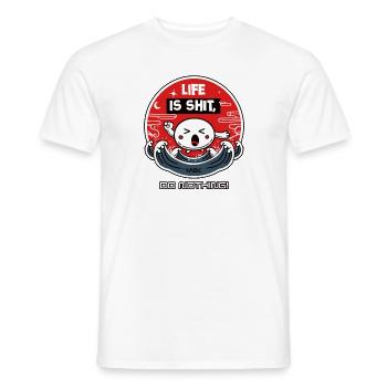 La vie c’est de la merde, ne faites rien ! - T-shirt homme - blanc - Devant - AI Model Male 178 dark (178cm)