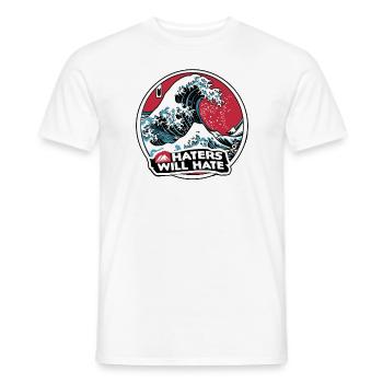Kanagawa Beach Japon : les détracteurs détesteront - T-shirt homme - blanc - Devant - AI Model Male 178 dark (178cm)