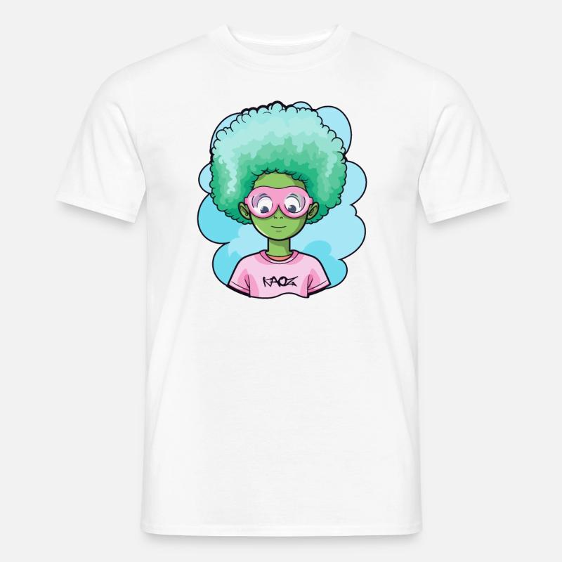 Blauer Afro Kind - Männer T-Shirt - Weiß