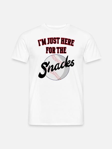 Baseball I'm just here for the snacks - Männer T-Shirt - Weiß