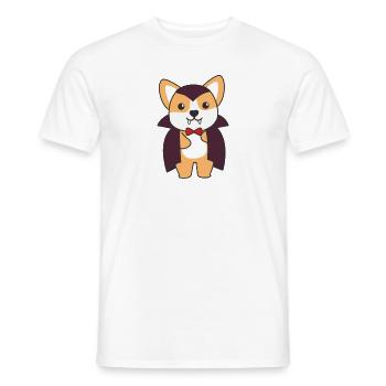 Corgi Happy Halloween Cute Vampire Costume - Men's T-Shirt - white - Front - AI Model Male 178 dark (178cm)