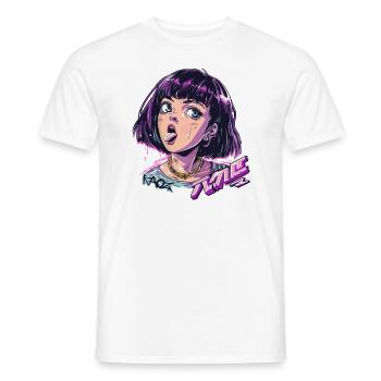 Naughty rich anime girl - Men's T-Shirt - white - Front - AI Model Male 178 dark (178cm)