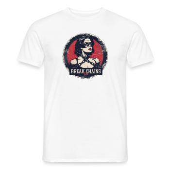 Dame: Breche die Ketten - Männer T-Shirt - Weiß - Vorne - AI Model Male 178 dark (178cm)