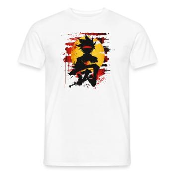 Martial Arts Japanese Abstract Anime - Men's T-Shirt - white - Front - AI Model Male 178 dark (178cm)
