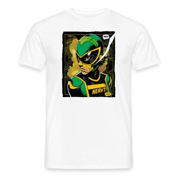 Super Employee: Hero of Work, Work Sucks! - Men's T-Shirt - white - Front - AI Model Male 178 dark (178cm)