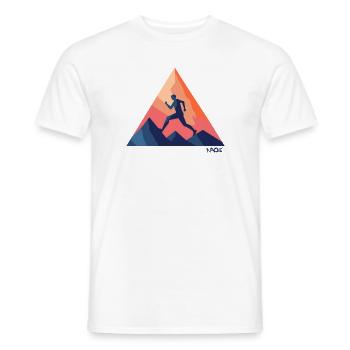 Triangle emblem of outdoor running and running - Men's T-Shirt - white - Front - AI Model Male 178 dark (178cm)