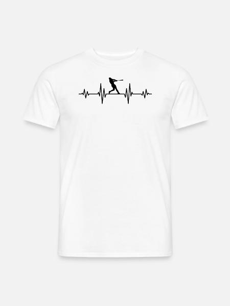 Herzschlag für Baseball Batter - Baseballer - Männer T-Shirt - Weiß