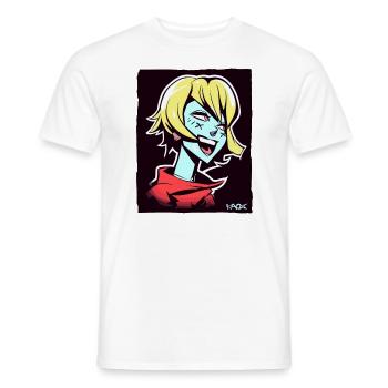 Fille d’anime cool et heureuse - T-shirt homme - blanc - Devant - AI Model Male 178 dark (178cm)