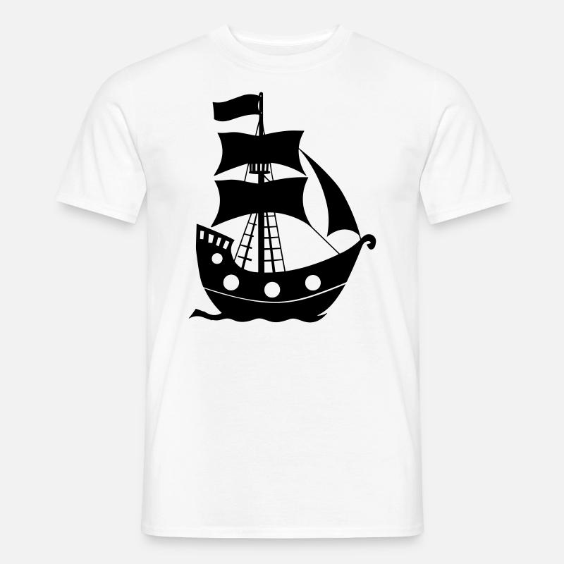 Piratenschiff - Männer T-Shirt - Weiß