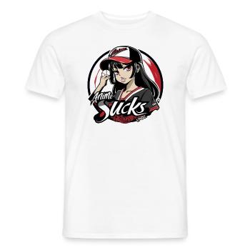 Une fille de baseball pense que l’anime est stupide - T-shirt homme - blanc - Devant - AI Model Male 178 dark (178cm)