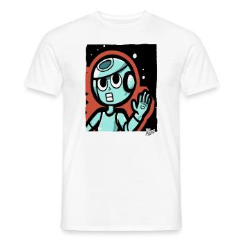 Le silence de l’espace : dessin animé drôle d’astronaute - T-shirt homme - blanc - Devant - AI Model Male 178 dark (178cm)