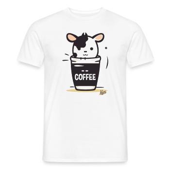 Cute Little Coffee Cow - Men's T-Shirt - white - Front - AI Model Male 178 dark (178cm)